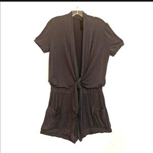 Grey Jersey Shorts Romper with Details
